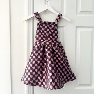 Angel's Face 6-7 Years Valentina Navy Hearts Pinafore Jumper A Line Skirt NWT